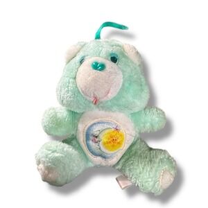Vintage CARE BEAR Bedtime Plush 6" Green Moon Sun Sleepy‎ 1983 Kenner Mini Small